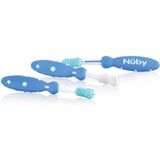 Nuby ID754 - tandenborsteltrainer set van 3, kleur niet vrij te kiezen
