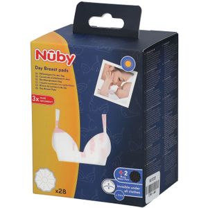 Nûby - Absorberende Wegwerp Borstkompressen voor Dag - Wit 28st - Zwart 2st