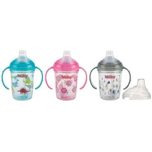 Nuby Antilekbeker handvat & print 240 ml 6+ maanden