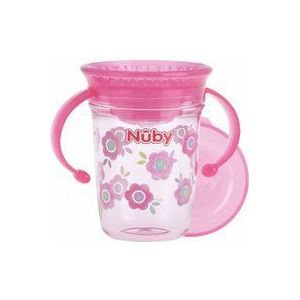 Nuby - Beker 360 gr 6m handroze - 1 stuk