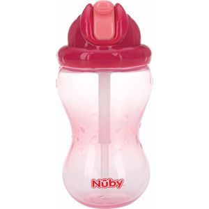 Nûby - Flip-It beker met zacht silicone rietje - Roze - 360ml - 12+ maanden