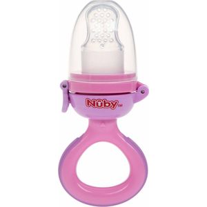 Nuby Nibbler siliconen fruitspeen - fruitspeen voor baby's vanaf 6 maanden en peuters - bijtring voor fruit, groenten, puree - BPA-vrij - roze, vanaf 6 maanden