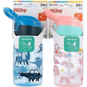 Nuby - Flip It Beker - 415ML - Lekvrij - Siliconen Tuit
