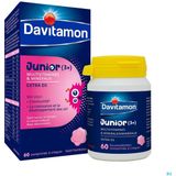 Davitamon - Junior Framboos - Multivitamines - 60 Kauwtabletten