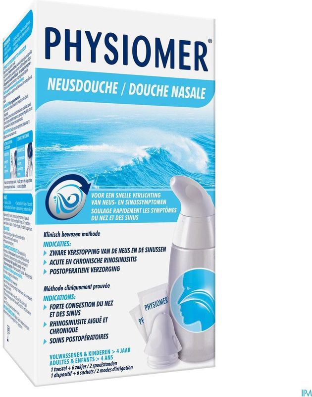 Physiomer - Neusdouche - inclusief 6 zakjes zeezout - 240 ml