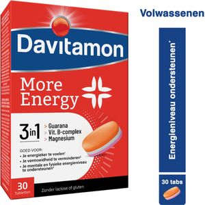 Davitamon® More Energy 3-In-1 30 Tab: Energie Mentaal En Fysiek, Bij Vermoeidheid