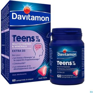 Davitamon Teens Aardbei Comp 60  -  Perrigo