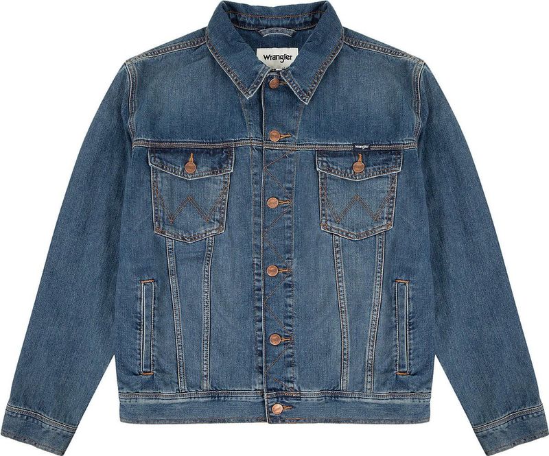 Wrangler - Jeansjack - Mid-stone - Onzichtbaar Verwerkte Zakken - Normale Overhemdkraag