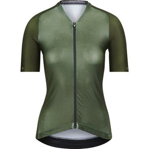 Bioracer Icon Coldblack - Fietsshirt Dames Korte Mouw - Groen - Maat L