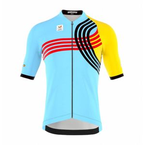 BIORACER Fietsshirt Kids - Officieel Team Belgium 2024 Olympische Editie - Model 'Icon' - Blauw - Maat 128 | 8 Jaar