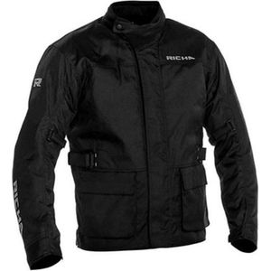 Richa - Buster WP - Motorjas - Zwart - Waterdicht, Slijtvaste Polyester, CE Beschermers