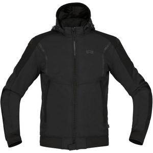 Richa - Atomic 2 WP - Motorhoodie - Zwart/Donkergijs - Polyester, CE Level 1 Bescherming
