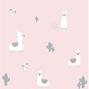 Galerie ND21128 Little Explorers Collection, Llamas behang, roze, 10,05m x 53cm