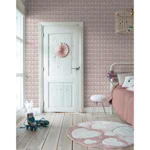 Noordwand behang good vibes hexagon pattern roze en paars