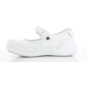 Safety Jogger - Nelie - Ballerina - Wit - Leder - ESD Bescherming