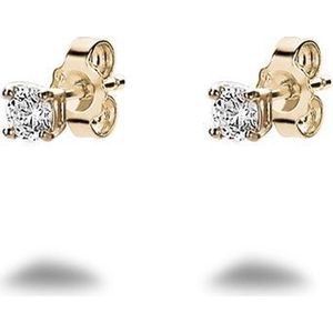 Twice As Nice Oorbellen in 18kt verguld zilver, zirkonia, 3 mm