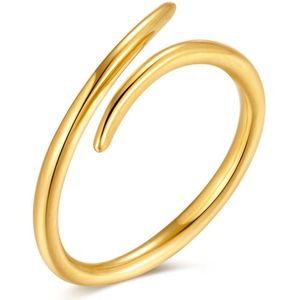 Twice As Nice Ring in 18kt verguld zilver, gekruiste open ring 52