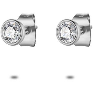 Twice As Nice Oorbellen in edelstaal, kristal 4 mm
