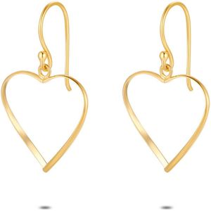 Twice As Nice Oorbellen in 18kt verguld zilver, open hart