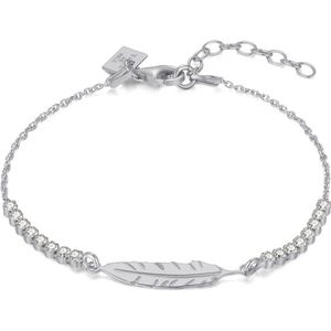 Twice As Nice Armband in zilver, veer, steentjes 16 cm+3 cm