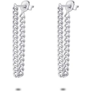 Twice As Nice Oorbellen in zilver, gourmet ketting