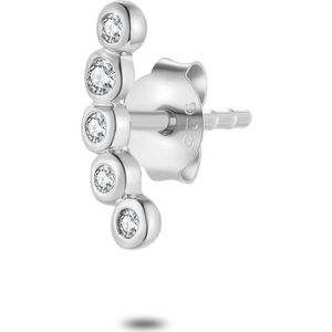 Twice As Nice Oorbel in zilver per stuk, boogje, steentjes