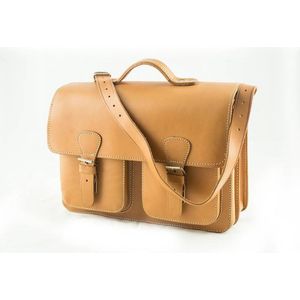 College Bags Ruitertassen Matz Oldschoolbag In Naturel Leer - Heren