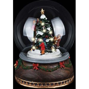 Dekoratief | Muziekdoos 'Magic Christmas Tree', glas, 12x12x16cm + adapter | A205748