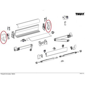 Thule Eindkap Lead Rail LH+RH 5003