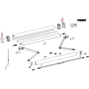 Thule Eindkap Mainhousing LH+RH 4900 Antraciet