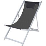 Outdoor Strandstoel Aluminium - vouwstoel - ligstoel - campingstoel - Grijs