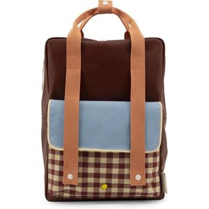 Sticky Lemon Rugzak Large Gingham - Cherry red + sunny blue - berry swirl