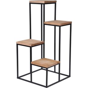Relaxdays plantenrek hout - voor binnen - stabiel plantenetagère