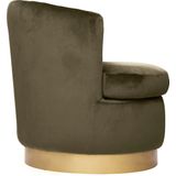 Atmosphera Solal fauteuil Kaki - Velvet - Relax stoel