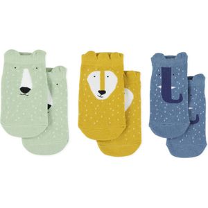 Trixie Sneaker socks set van 6 paar - Olifant/Leeuw/Polar beer