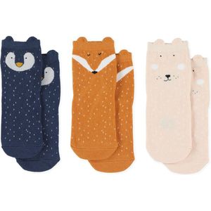Trixie Short socks set van 6 paar - Konijn/Vos/Pinguïn