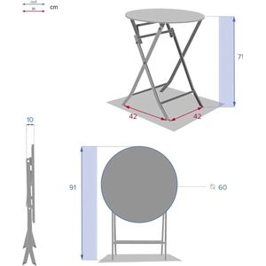 Hespéride Luxe Bistrotafel - Greensboro Tafel - Granaatappel - 60x60x71cm