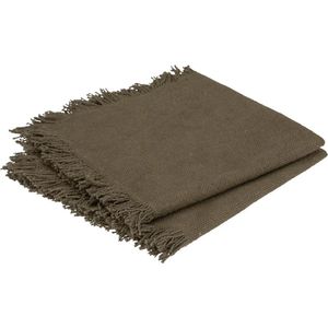 Atmosphera Maha servetten set van 2 - Katoen - Khaki - 40 x 40 cm