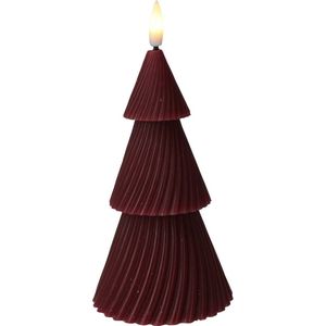 Home & Styling Kerst - Ledkaars boom 15cm - LED - Donkerrood