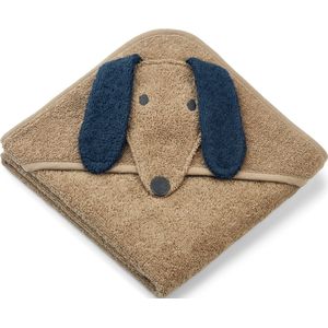 Liewood Albert babyhanddoek met capuchon - Dog/Oat Mix