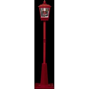 Kerst - Vloerlamp - Rood - Kerstlantaarnpaal met muziek - H180cm