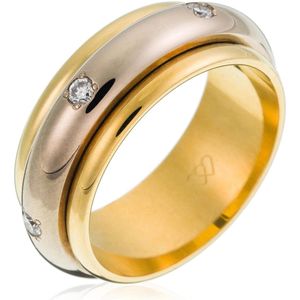 Orphelia TRD-DA25/B/DE/55 - Ring - Bicolor Goud 18 Karaat - Diamant 0.24 ct