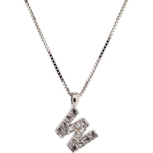 Orphelia - Alphabet Hanger - Zilver - Ketting 42 cm - Zirconium Steentjes