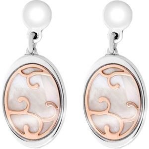 Orphelia - Zilver rosékleurig PVD Oorhangers - ZO-7165 - 2.5 cm