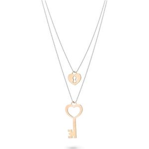 Orphelia - Izabella - Ketting - Zilver/Roze - 925 Sterling Zilver