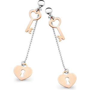 Orphelia - Izabella - Oorbellen - Zilver/Roze - 925 Sterling Zilver