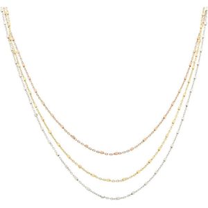 Orphelia - 925 Sterling Silver Halsketting - Goud/Zilver/Roze - 45 cm