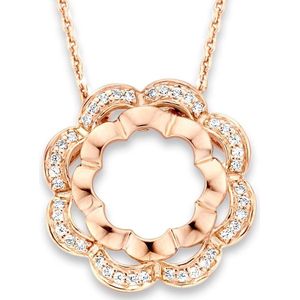 Orphelia ZH-7127/RG - CHAIN WITH PENDANT FLOWER- 925 silver - cubic zirkonia - 45 cm