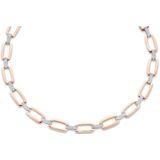 Orphelia - Tweekleurige Ketting - Zilver - Rosé - 925 Zilver - Cubic Zirconia