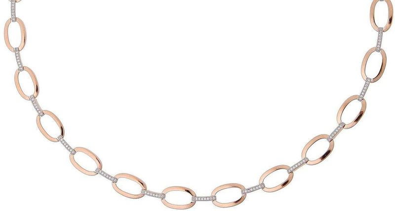 Orphelia - Tweekleurige Ketting - Zilver - Rosé - 925 Zilver - Cubic Zirconia